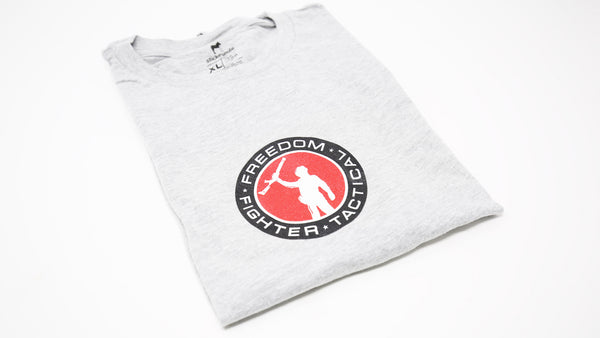 The Freedom Fighter Tactical Logo Tee in Heather Grey
