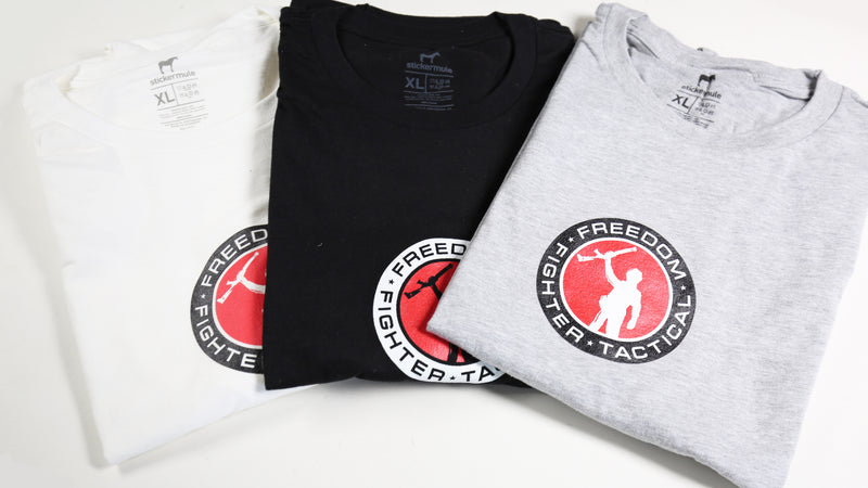 The Freedom Fighter Tactical Logo Tee in Heather Grey
